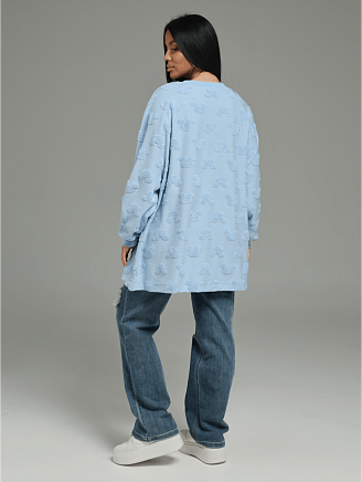 Женский свитшот Ребека / Махра Микки голубой