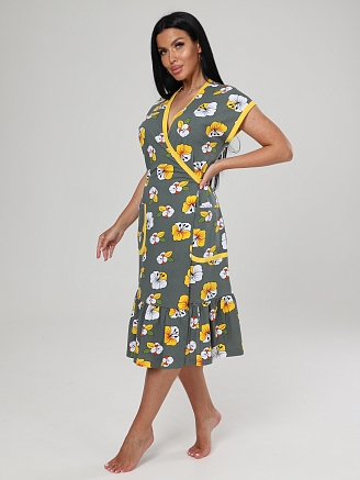 Женский халат КИМОНО ХК-671 / Табак желтый