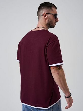 Мужская футболка "Типаж" 2290-К / Бордовый