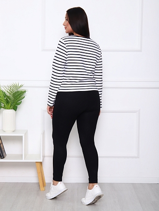 Женский лонгслив М-226 / черная полоса