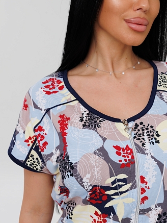 Женский халат Х-81(К) / Голубой (пятна)