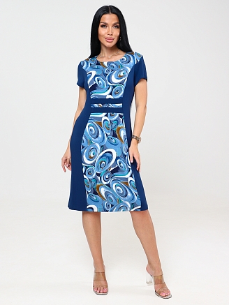 Женское платье Грация ПлВ-210 / Голубые овалы