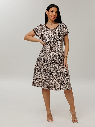 Женское платье Пл-82(К) / Коричневый (веточки)