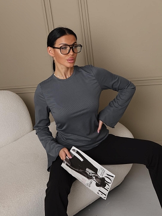 Женский лонгслив мод.2028/2 / Серый