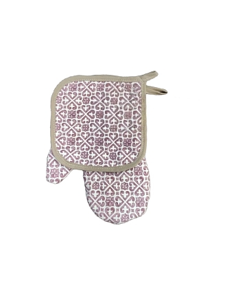 Набор кухонный рогожка / прихватка + варежка