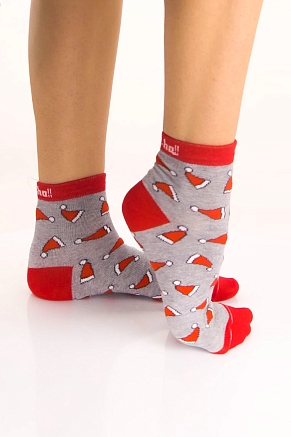 Женские носки  стандарт Рождество (набор 3 пары) / белый, красный, серый