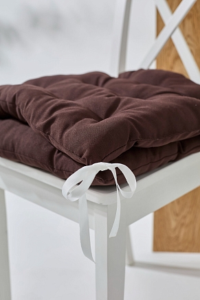 Комплект кухонных подушек на стул 2 шт. (габардин) / Шоколад