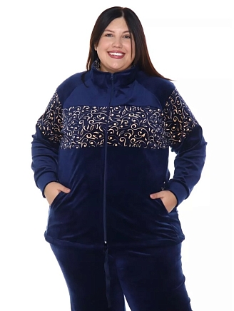 Женский костюм МАКСИ КВ-229 / Синий, завитки