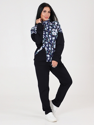 Женский костюм футер КФ-215 / Темно-синий - жасмин