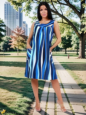 Женский сарафан Вертикаль СК-418 / Голубая волна