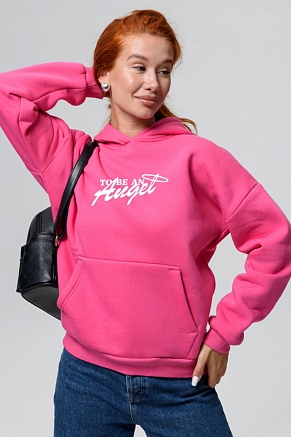Женская толстовка 8578 оверсайз / розовый +ангел