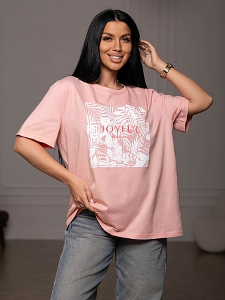 Женская футболка мод.1838/2 / Розовый