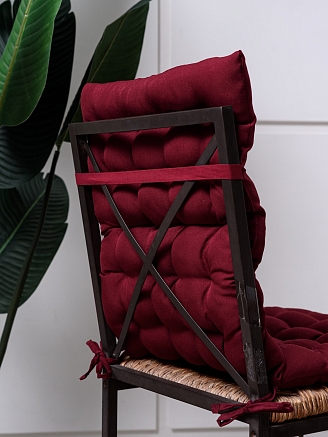Подушка на стул со спинкой / Бордовый