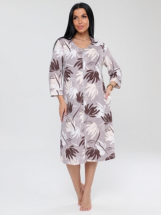 Женский халат Х-80(М) / Какао (цветы)