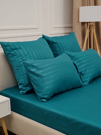 Комплект наволочек микрофибра-страйп / Морская волна