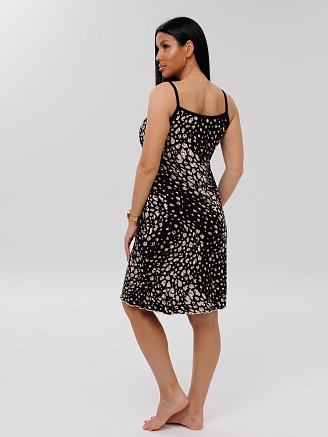 Женская сорочка Сор-13(Вис) Черный (леопард)