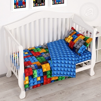 Постельное белье в кроватку бязь арт.130 Леголэнд