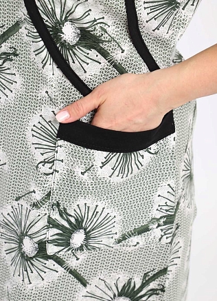 Халат женский 39055 / бело-зеленый