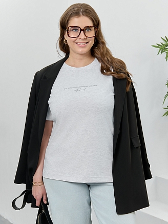 Женская футболка Соло Ф-136 / серый меланж