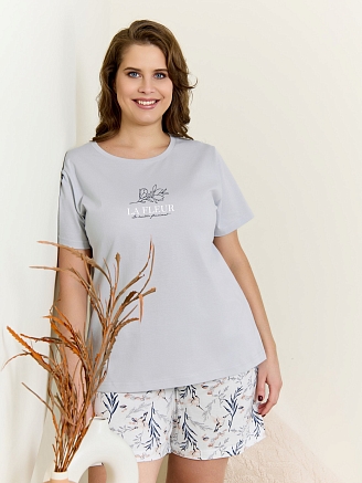 Женская пижама Рельеф-3 П-507 / светло-серый