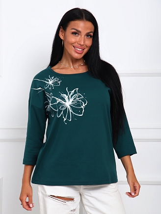 Женская футболка Дженни / изумруд