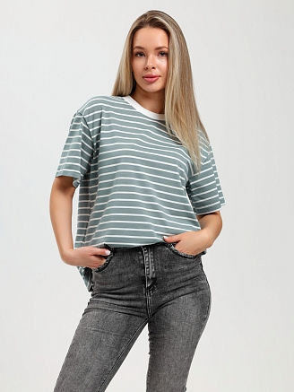 Женская футболка Брина-2 Ф-134 / серо-зелёный