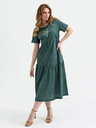 Женское платье "Майский букет" 1916-К / Зеленый