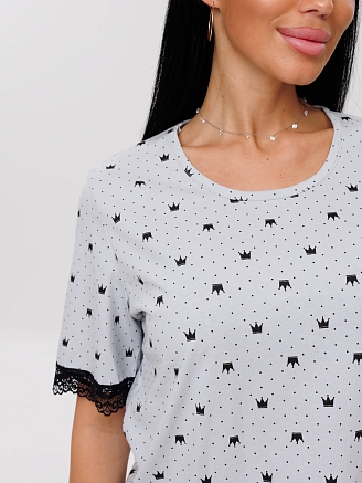 Женская пижама П-69(К) / Серый (короны)