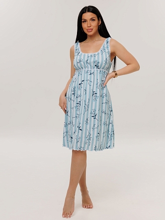 Женская сорочка Сор-13(К) / Серо-голубой (полосы)