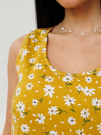 Женский сарафан С-100(К) / Горчичный (цветы)