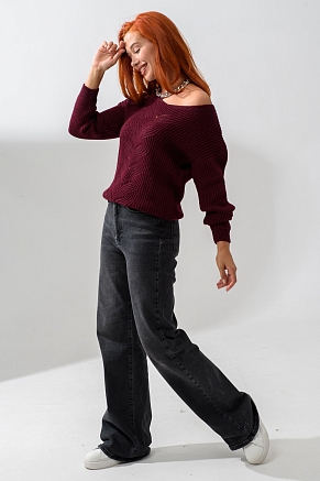 Женский джемпер 84503 / бордовый