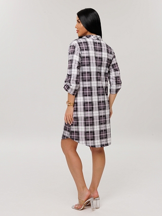 Женский халат Х-150(К) / Светло-серый (клетка)