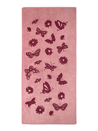 Полотенце микрофибра НВ Бабочки м0961_02 / Розовый