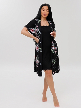 Женский комплект Сор-14(Вис) + Х-14(Вис) / Черный (букет)