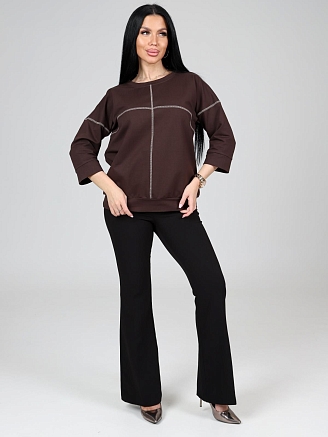 Женский свитшот Николет / коричневый