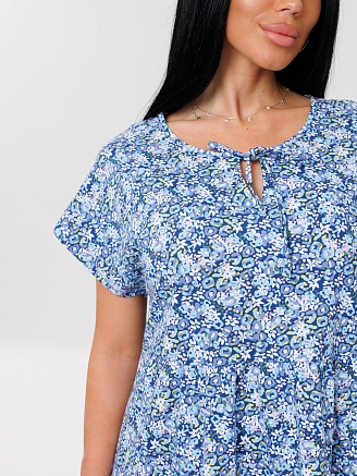 Женское платье Пл-64(К) / Голубой (мелкие цветы)