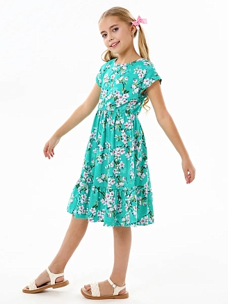 Детское платье "Ласточка" / Цветущий сад на ментоле