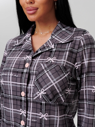 Женский халат Х-152(К) / Шоколадный (клетка)