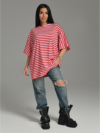 Женская футболка Анита / Полоса красный