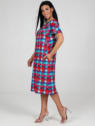 Женское платье Клетка ПлК-06 / Радужный