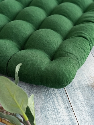 Подушка на стул с гречневой лузгой / Зеленый