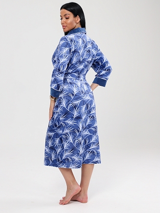 Женский халат ХВ-350 / Перышки на синем