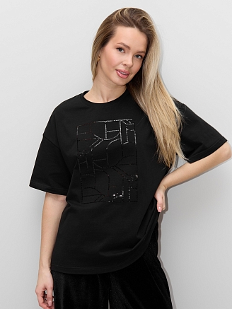 Женская футболка Майна-2 Ф-128 / чёрный