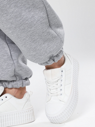 Женские брюки М-075 / серый меланж