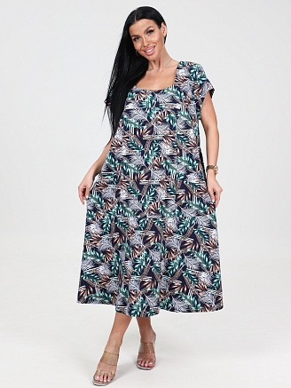 Женское платье Вера макси ПлК-340 / Серо-зеленый колос