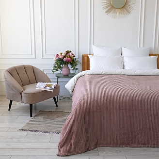 Покрывало Happy Family велсофт волна г/к №91 Пудровый