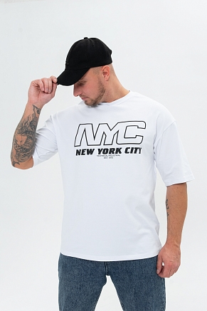 Футболка мужская 8507/1 NYC оверсайз / белый