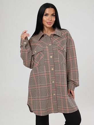 Женский жакет МАКСИ ЖФ-53 / Клетка бежевый