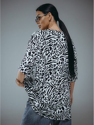 Женская футболка Энимал / Зебра белая