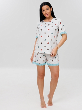 Женская пижама П-69(К) / Белый (сердечки)